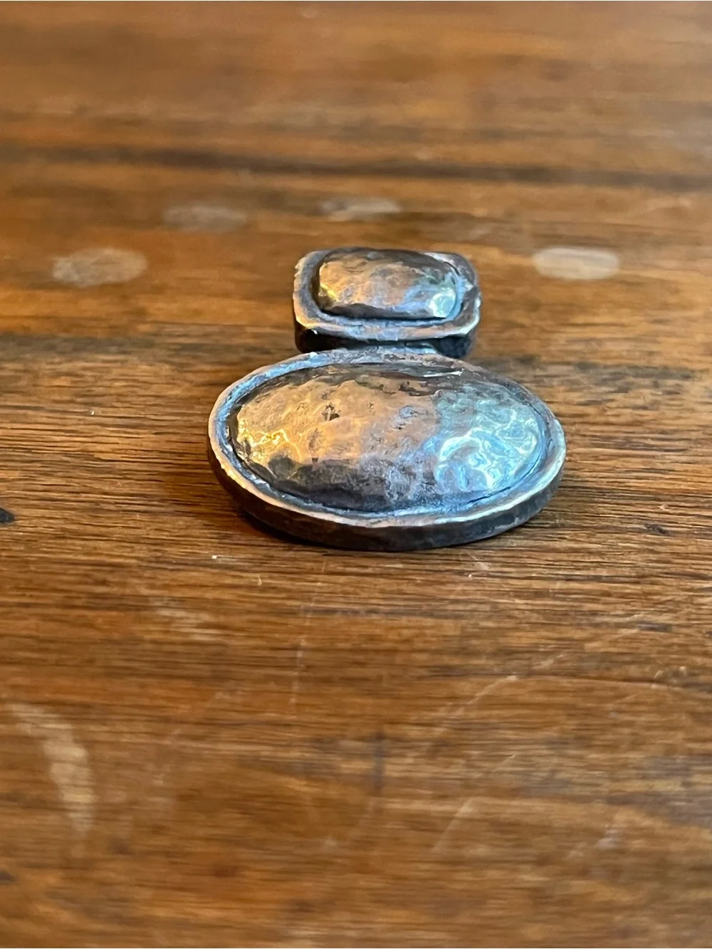 Hammered Sterling Silver artisan Oval Drop Pendant by Barse Jewerly